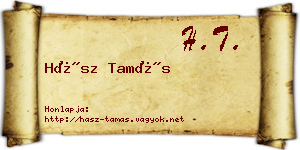 Hász Tamás névjegykártya